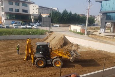 Minia BALKANTÜRK Açık Hava Müzesi inşaat alanı dolgu ve sıkıştırma çalışmaları sürüyor.